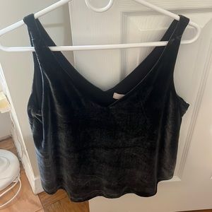 Loft dark grey velvet top